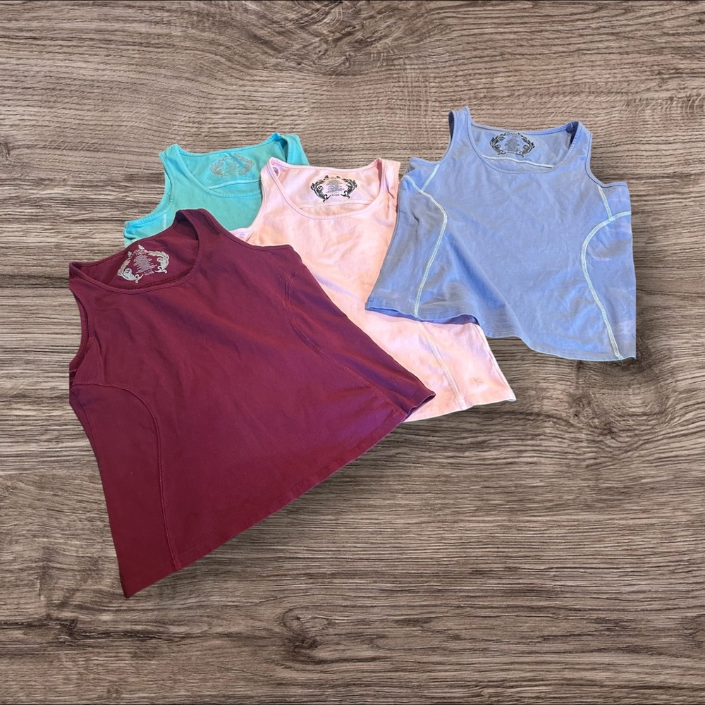 Danskin Now Athletic Tank Tops Size XL Lot of 4 Pink, Aqua, Burgundy, Purple